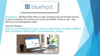 wordpress bluehost india offers a range of domain