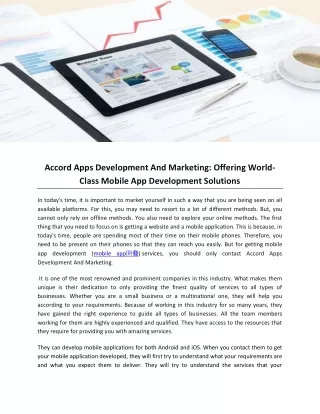 Accord Apps Development And Marketing-Offering World-Class Mobile App Development Solutions