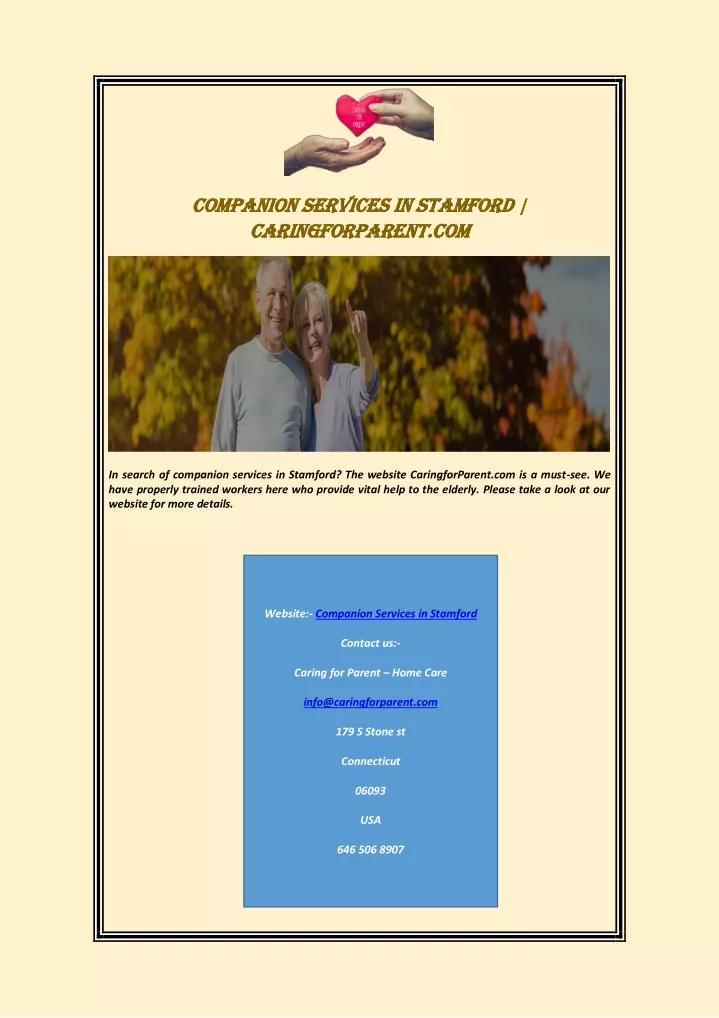 companion services in stamford companion services
