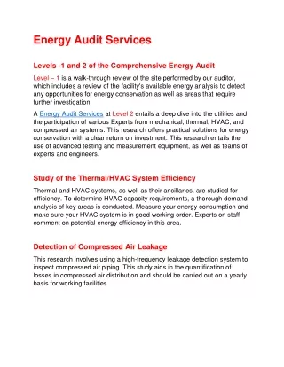 Energy Audit Services