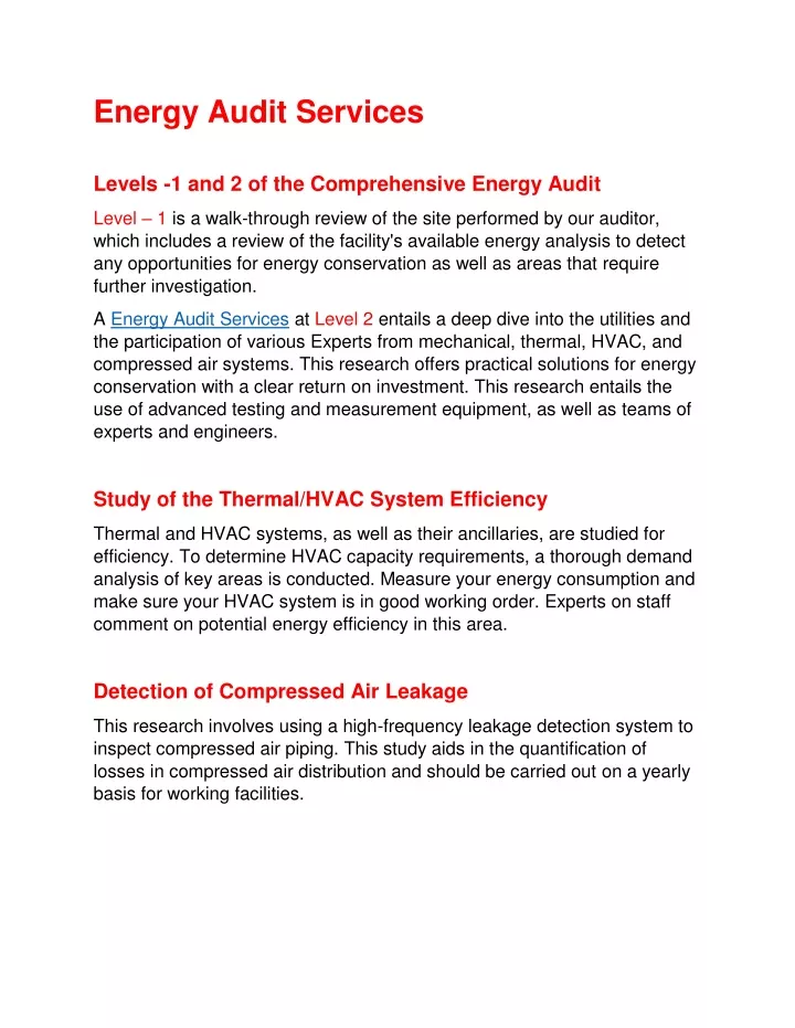 energy audit services
