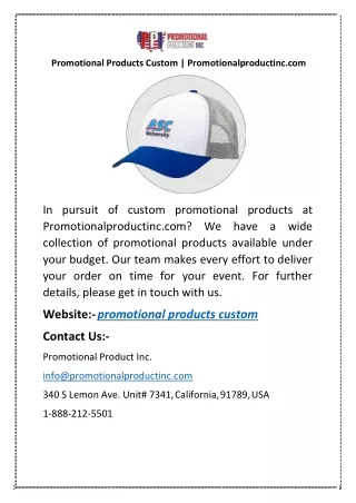 Promotional Products Custom | Promotionalproductinc.com