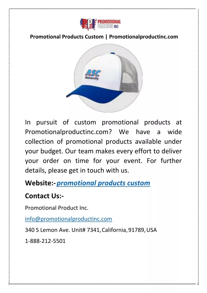 promotional products custom promotionalproductinc