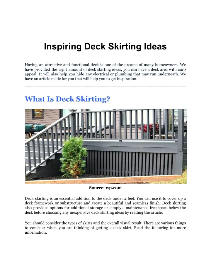 inspiring deck skirting ideas