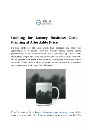 Looking for Luxury Business Cards Printing at Affordable Price