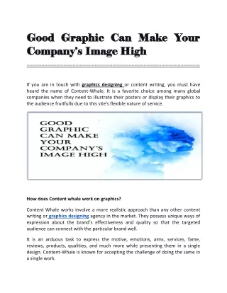 good graphic can make your good graphic can make