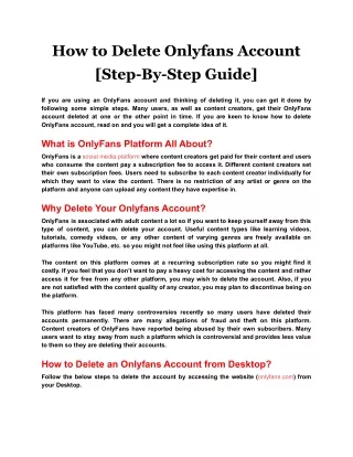 how to delete onlyfans account step by step guide