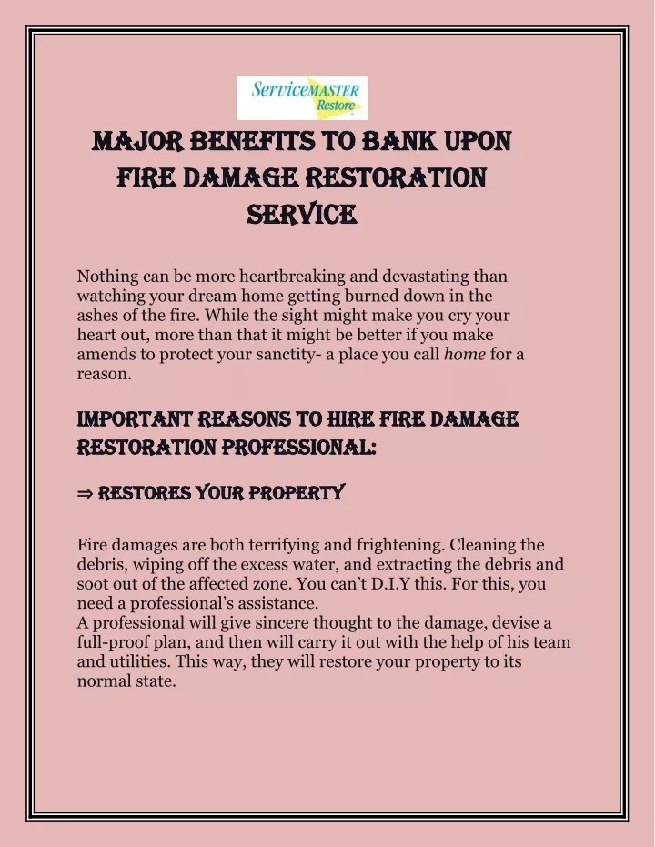 major benefits to bank upon major benefits