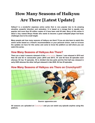 how many seasons of haikyuu are there latest