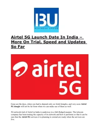 airtel 5g launch date in india more on trial