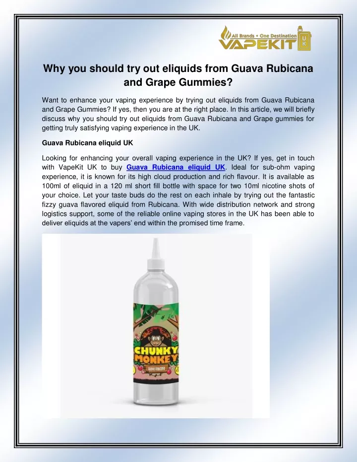 why you should try out eliquids from guava