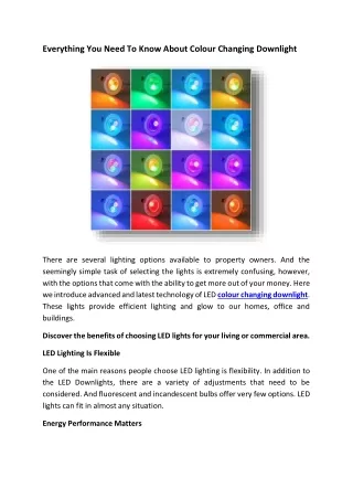 colour changing downlight