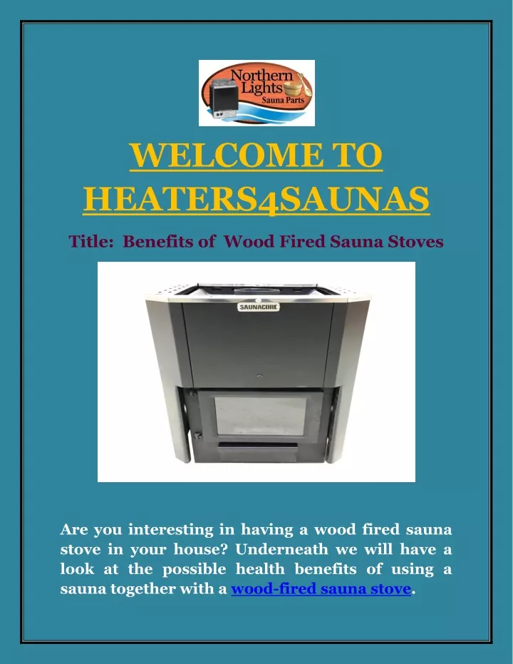 welcome to heaters4saunas