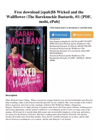 Free download [epub]$$ Wicked and the Wallflower (The Bareknuckle Bastards  #1)