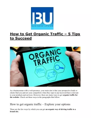 how to get organic traffic 5 tips to succeed