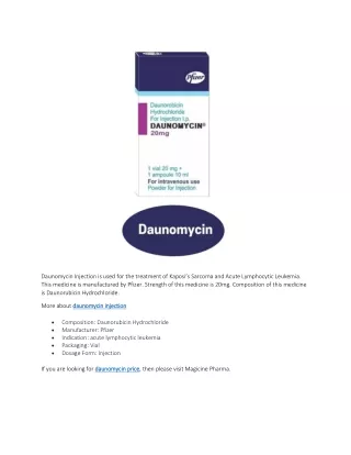 daunomycin injection is used for the treatment