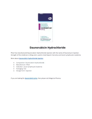 pfizer has manufactured daunorubicin