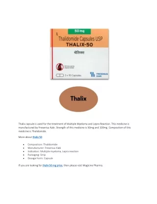 thalix capsule is used for the treatment
