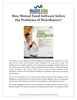 how mutual fund software solves the problems