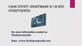 Case Study Nightmare H-1B RFE Overturned!