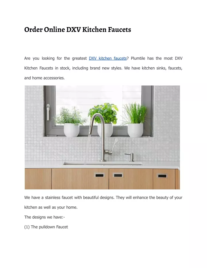 order online dxv kitchen faucets