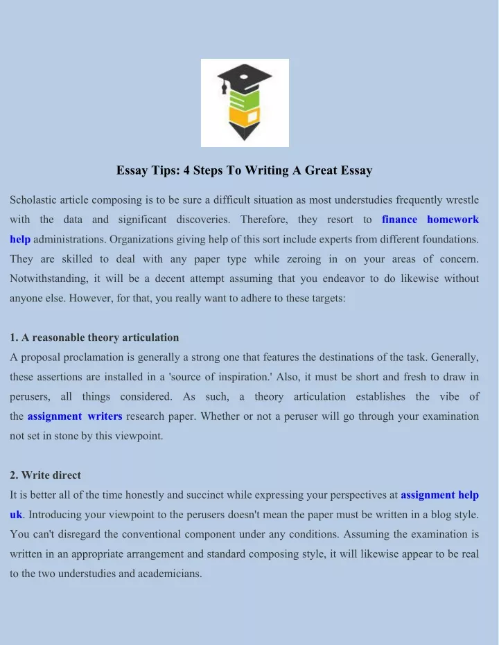 essay tips 4 steps to writing a great essay