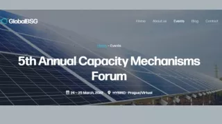 5th Annual Capacity Mechanisms Forum - Globalbsg
