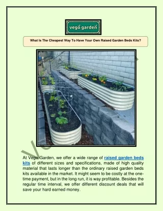 What is the cheapest way to have your own raised garden beds kits?
