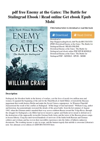 pdf free Enemy at the Gates The Battle for Stalingrad Ebook  Read online Get ebo