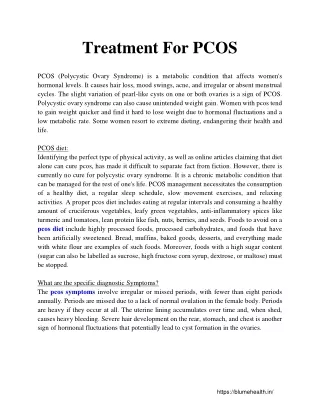 Treatment For PCOS