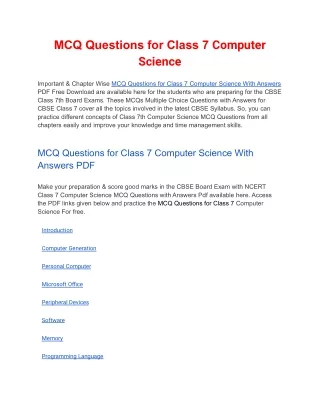 mcq questions for class 7 computer science