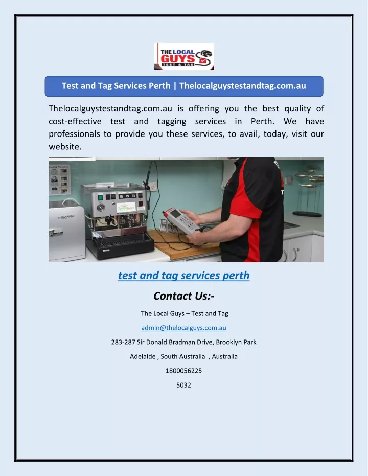 test and tag services perth