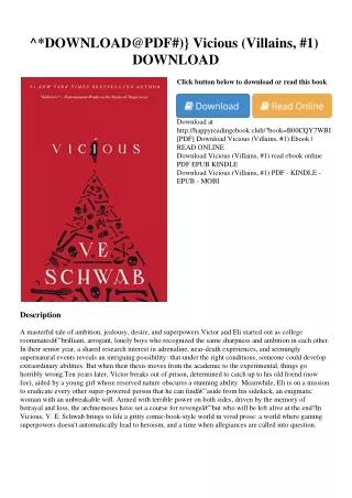 ^*DOWNLOAD@PDF#)} Vicious (Villains  #1) DOWNLOAD