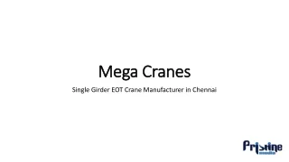Single Girder EOT Crane Manufacturer in Chennai