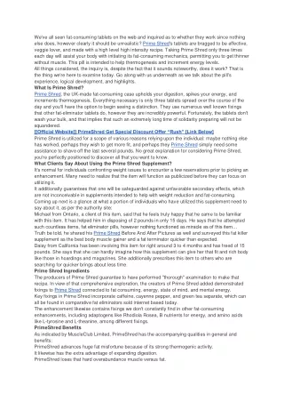 PrimeShred Review: Scam or Legit Diet Pills,Benefit,Results
