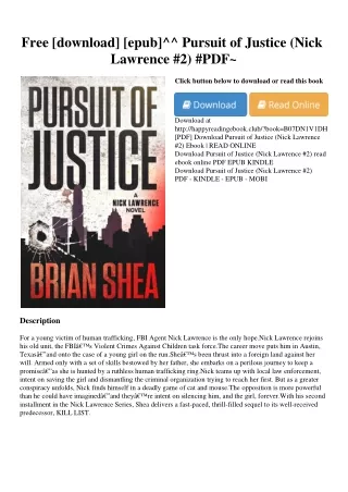 Free [download] [epub]^^ Pursuit of Justice (Nick Lawrence #2) #PDF~