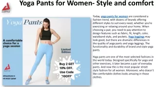 Yoga Pants for Women- Style and comfort