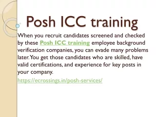 posh icc training