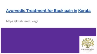 Ayurvedic Treatment for Back pain in Kerala