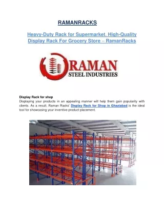 Heavy-Duty Rack for Supermarket, High-Quality Display Rack For Grocery Store - RamanRacks