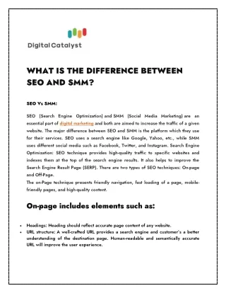 WHAT IS THE DIFFERENCE BETWEEN SEO AND SMM
