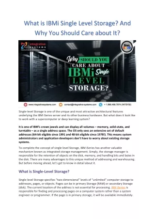 what is ibmi single level storage