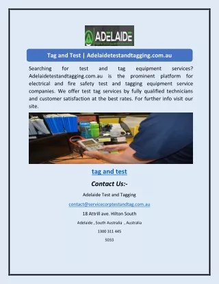 tag and test adelaidetestandtagging com au