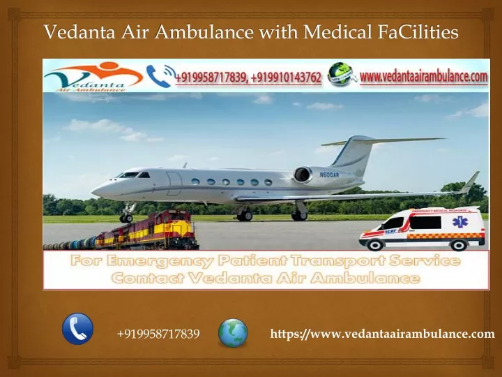 vedanta air ambulance with medical facilities