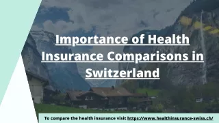 Importance of Health Insurance Comparisons in Switzerland