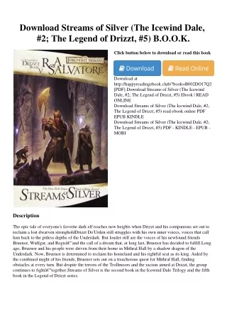 Download Streams of Silver (The Icewind Dale  #2; The Legend of Drizzt  #5) <*RE
