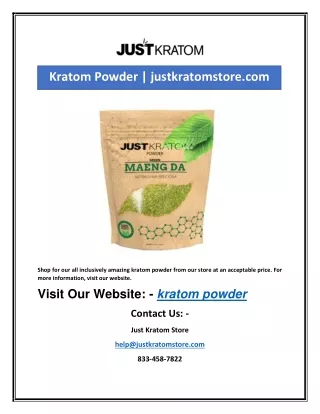 kratom powder justkratomstore com