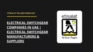 Electrical Switchgear Companies in UAE | Electrical Switchgear Manufacturers & S