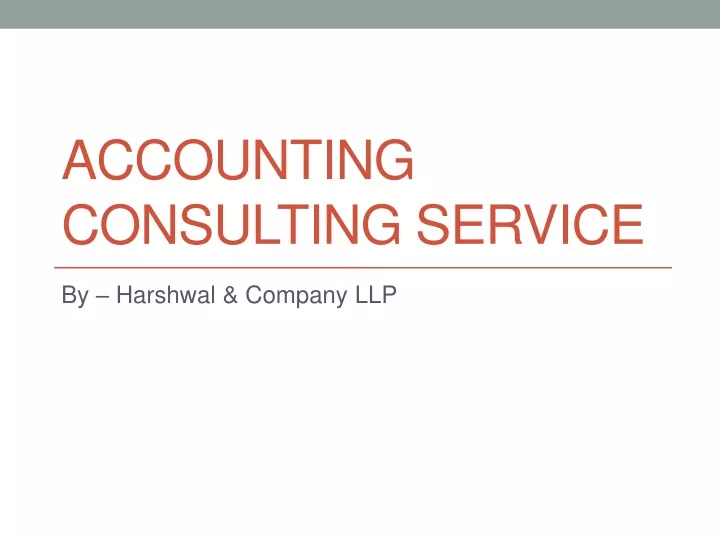 accounting consulting service