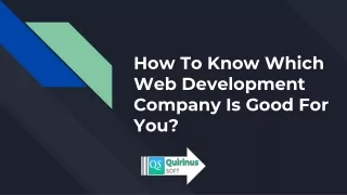 how to know which web development company is good for you
